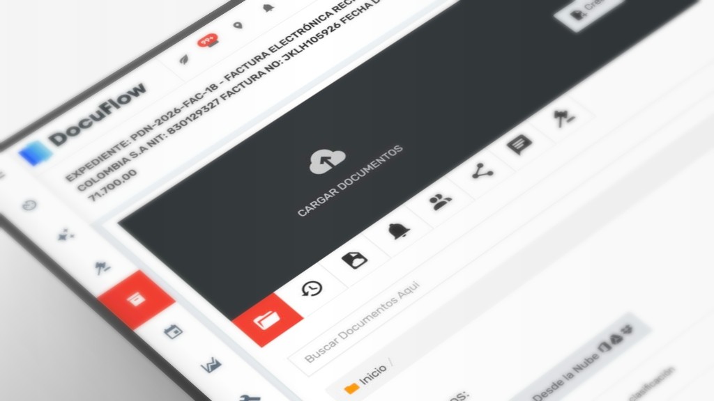 Vista de DocuFlow — carga de documentos